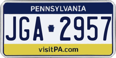PA license plate JGA2957