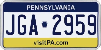 PA license plate JGA2959