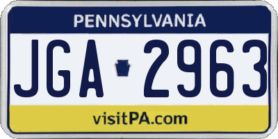 PA license plate JGA2963