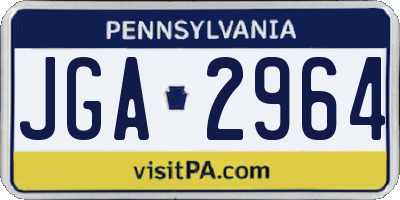 PA license plate JGA2964