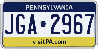 PA license plate JGA2967