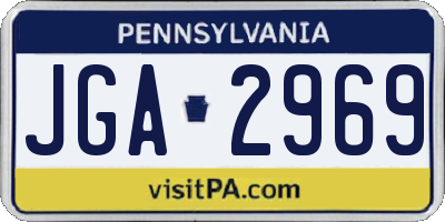 PA license plate JGA2969