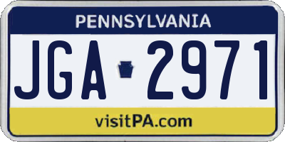 PA license plate JGA2971