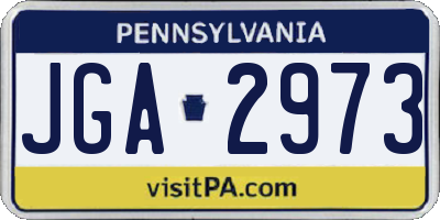 PA license plate JGA2973