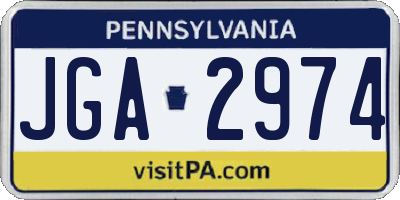 PA license plate JGA2974