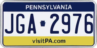 PA license plate JGA2976