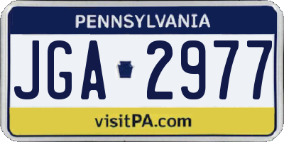 PA license plate JGA2977