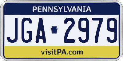 PA license plate JGA2979