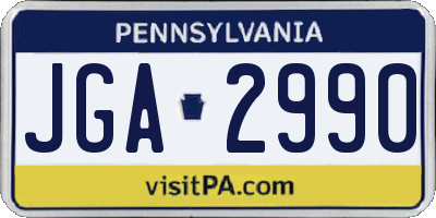 PA license plate JGA2990