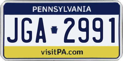 PA license plate JGA2991