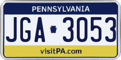 PA license plate JGA3053