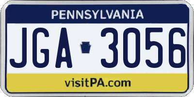 PA license plate JGA3056