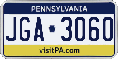 PA license plate JGA3060