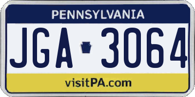 PA license plate JGA3064
