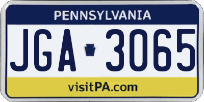 PA license plate JGA3065