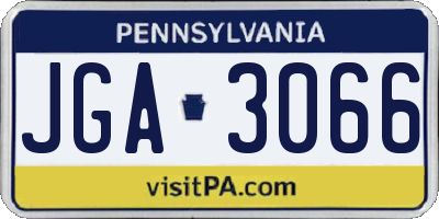 PA license plate JGA3066
