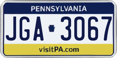 PA license plate JGA3067