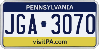 PA license plate JGA3070