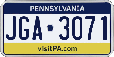 PA license plate JGA3071