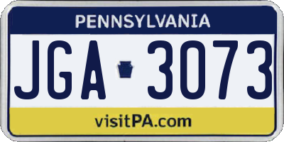 PA license plate JGA3073