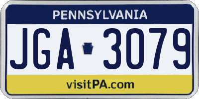 PA license plate JGA3079