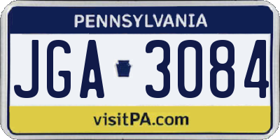 PA license plate JGA3084
