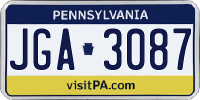 PA license plate JGA3087
