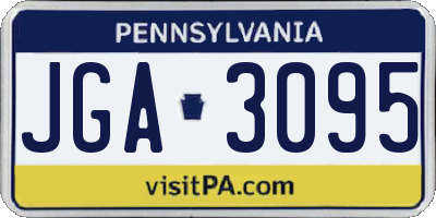PA license plate JGA3095