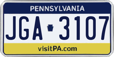 PA license plate JGA3107