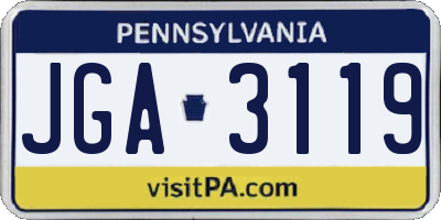 PA license plate JGA3119