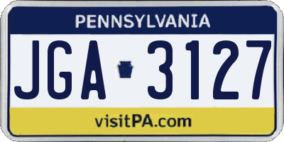PA license plate JGA3127