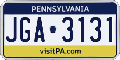 PA license plate JGA3131