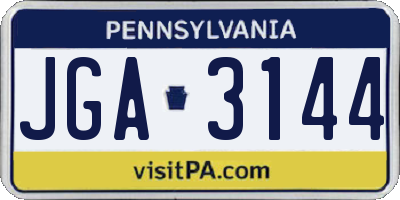 PA license plate JGA3144