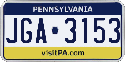 PA license plate JGA3153