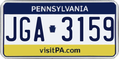 PA license plate JGA3159