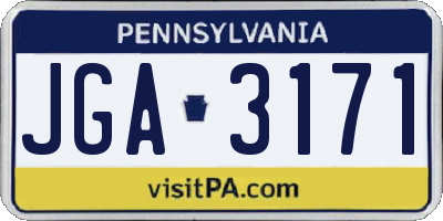 PA license plate JGA3171