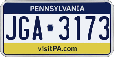 PA license plate JGA3173