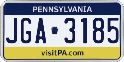 PA license plate JGA3185