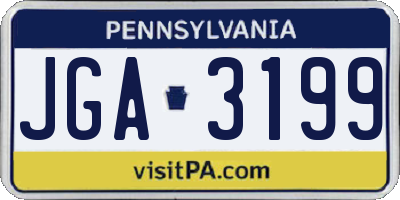 PA license plate JGA3199