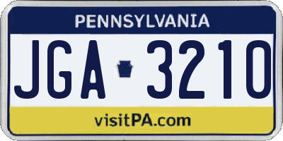 PA license plate JGA3210