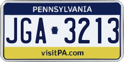 PA license plate JGA3213