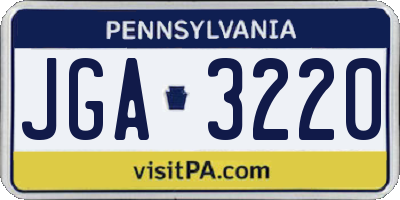 PA license plate JGA3220