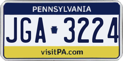 PA license plate JGA3224