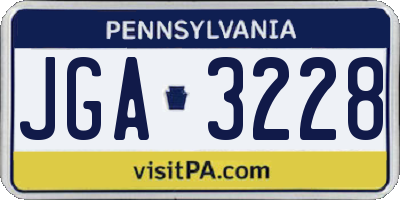 PA license plate JGA3228
