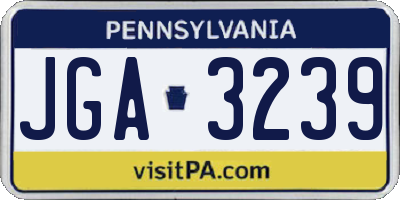PA license plate JGA3239