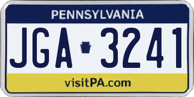 PA license plate JGA3241