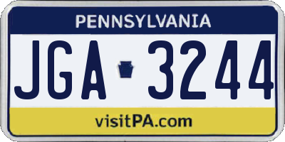 PA license plate JGA3244