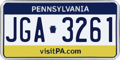 PA license plate JGA3261
