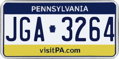 PA license plate JGA3264