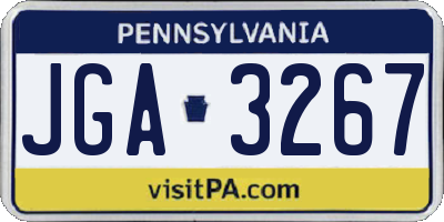 PA license plate JGA3267